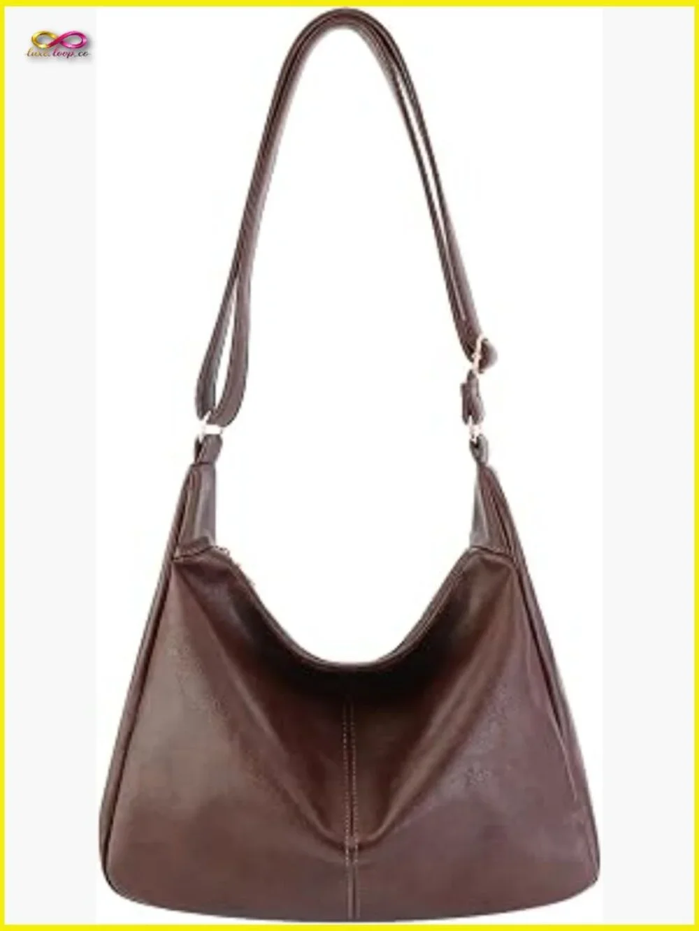 Slouchy Hobo Shoulder Bag Crossbody Laptop Purse with Padded Sleeve Adjustable